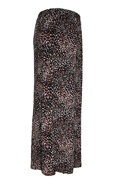 HESNA Women's Battal Size 8 Piece Quality Elastic Black Skirt Pattern 09