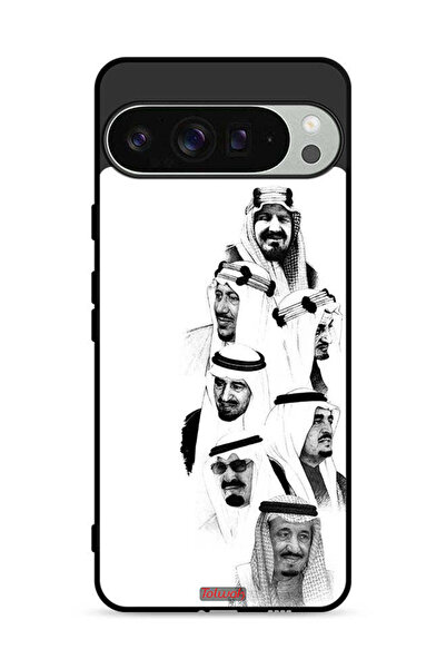 Tolwak غطاء حماية لجهاز جوجل بيكسل 9 برو - فن ملوك السعودية - أبيض وأسود