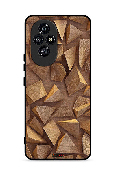 Tolwak غطاء حماية لهاتف Honor 200 5G، قطع خشبية فنية