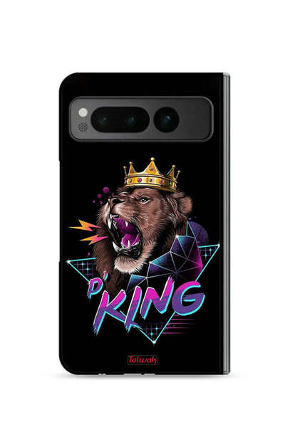 Tolwak غطاء حماية لهاتف جوجل بيكسل فولد 5G برسومات الأسد الملك