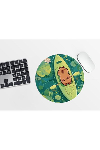 Akumastik Capybara Cute Mousepad Round Mousepad - 20cm - Anime