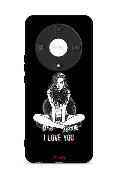 Tolwak غطاء حماية لهاتف Honor X9b 5G برسومات "أحبك"