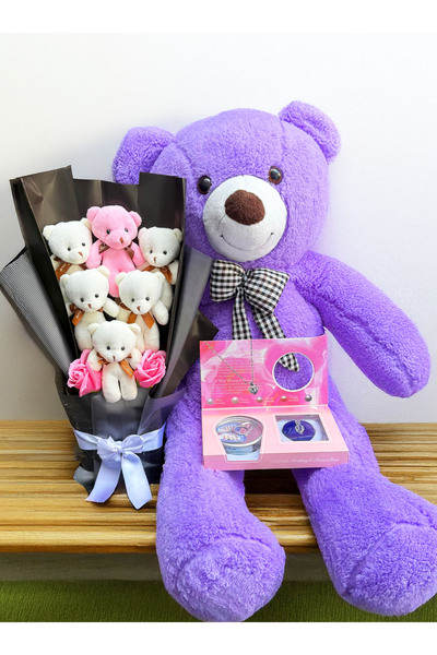 Linalux Gifts Sevgiliye Hediye Seti Romantik Ayıcık Buketi İstiridye İçinde İ...