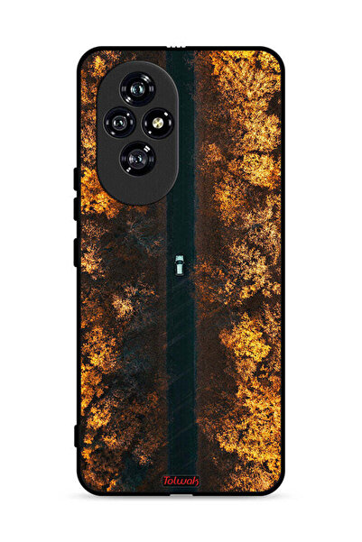 Tolwak غطاء حماية لهاتف Honor 200 5G بتصميم طريق في أشجار الخريف