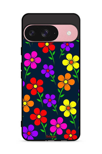 Tolwak غطاء حماية لجهاز Google Pixel 9 بنقشة زهور ملونة