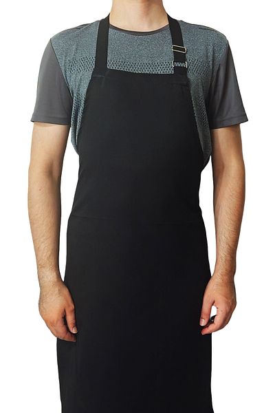 Ant Rotagrup Üniforma ve İş Elbiseleri Adjustable Length Pocketless Black Kitchen Restaurant Chef Apron