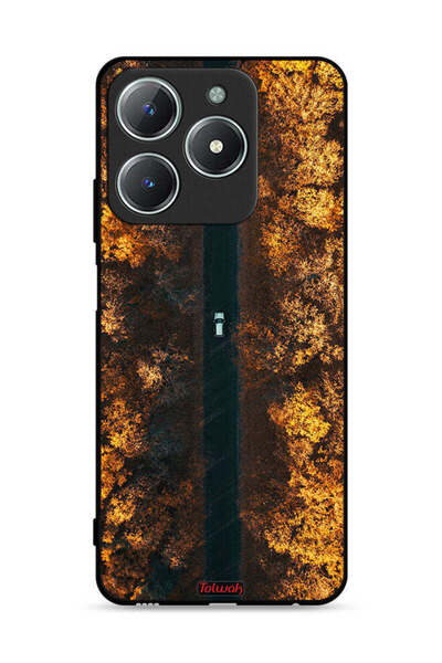 Tolwak غطاء حماية لهاتف Realme C61 4G بتصميم طريق في أشجار الخريف