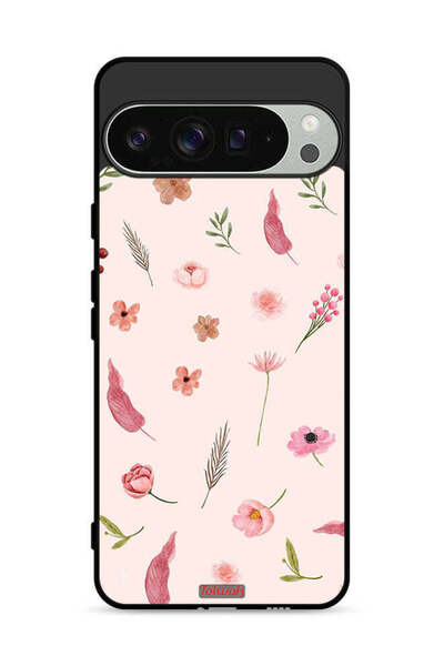 Tolwak غطاء حماية لهاتف Google Pixel 9 Pro XL بنقشة أوراق الشجر والورود