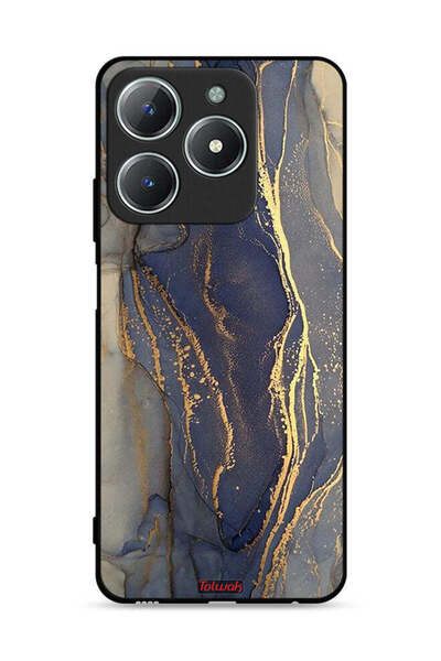 Tolwak غطاء حماية لهاتف Realme C61 4G بنمط رخامي لامع