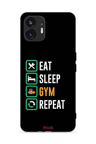 Tolwak غطاء حماية لهاتف Nothing Phone (2) 5G Eat Sleep Gym Repeat