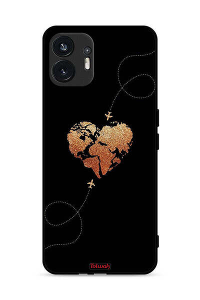 Tolwak Nothing Phone (2) 5G Protective Case Cover Airplanes Touching Heart