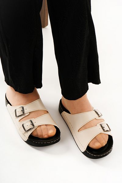 Babetty Women's Flat Heel Orthopedic Daily Slippers Comfortable Lightweight Stylish Massage Inside Young Mother Slippers