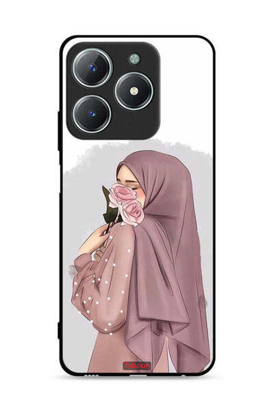 Tolwak غطاء حماية لهاتف Realme C61 4G برسومات فتاة تحمل ورودًا