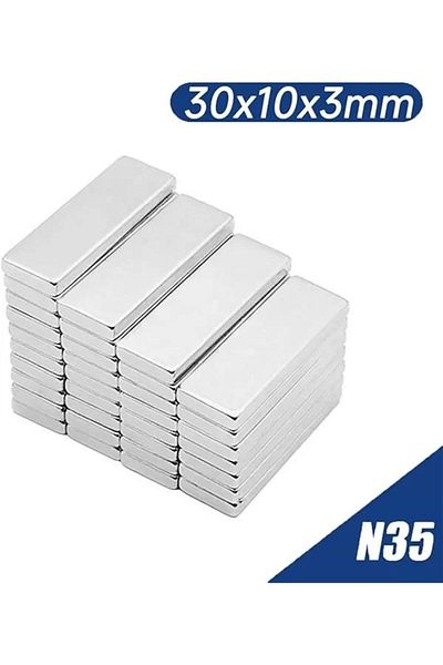 Mu Art Ahşap Angled Neodymium Magnet Magnet Rectangular 30X10X3 mm - 5 Pieces