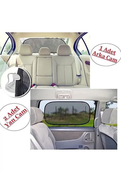 Mu Art Ahşap Car Rear and Side Window Vehicle Sunshade Curtain Set 3 Pieces Auto Curtain Sunshade with Suction Cup