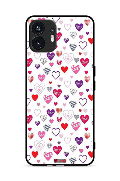 Tolwak Nothing Phone (2) 5G Protective Case Cover Hearts Doodle