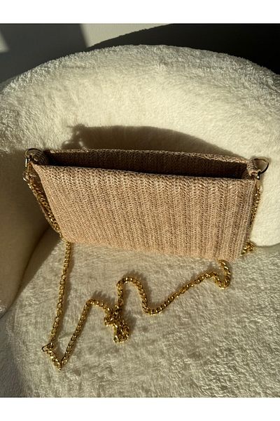 emelimin Women's Mink Straw Clutch Hand and Shoulder Bag