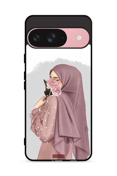 Tolwak غطاء حماية لهاتف Google Pixel 9 بتصميم فتاة تحمل ورودًا