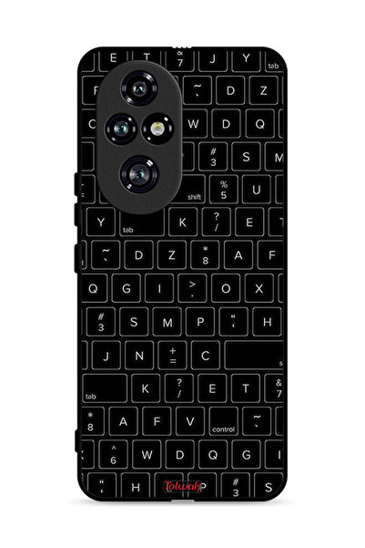 Tolwak غطاء حماية لهاتف Honor 200 Pro 5G بنمط مفاتيح لوحة مفاتيح عشوائية