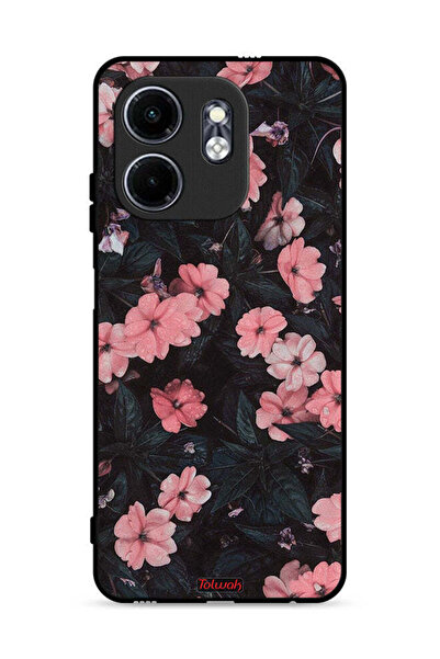 Tolwak غطاء حماية لهاتف إنفينيكس سمارت 9 4G - لون الخوخ والورود الصغيرة