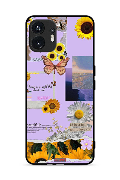 Tolwak Nothing Phone (2) 5G Protective Case Cover Beautiful Sunflower Stickers
