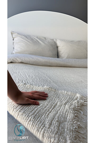TruyTowel %100 PAMUK MÜSLİN PİKE BATTAL BOY İVORY