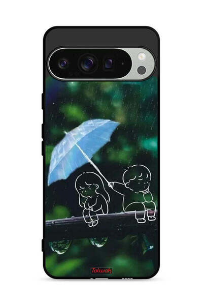 Tolwak غطاء حماية لهاتف Google Pixel 9 Pro بتصميم زوجين من الفن التجريدي