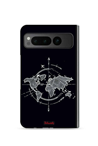 Tolwak غطاء حماية لهاتف جوجل بيكسل فولد 5G برسومات البوصلة