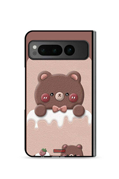 Tolwak غطاء حماية لهاتف جوجل بيكسل فولد 5G - دب الفراولة