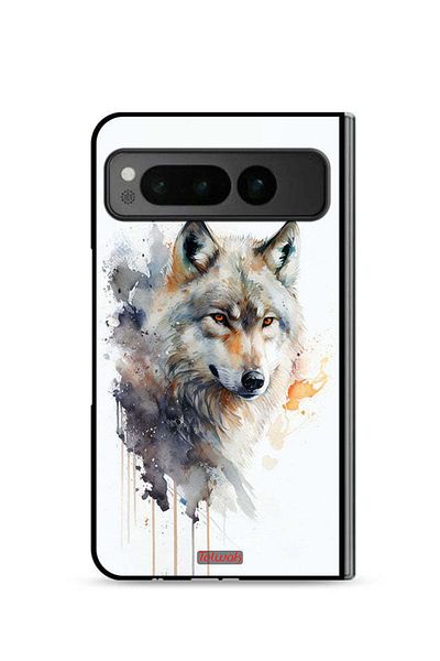 Tolwak Google Pixel Fold 5G Protective Case Cover Wolf Abstract Art