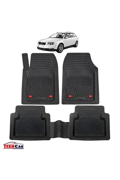 TEAMCAR ® Universal Tray Mats Audi A4 B6 Variant (2000–2004), Set Of 5 Pieces, Black