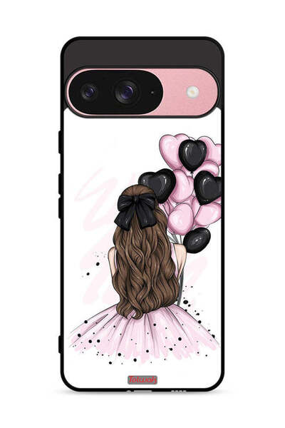 Tolwak غطاء حماية لهاتف Google Pixel 9 بتصميم فتاة تحمل بالونات