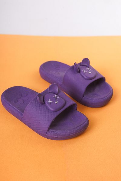 Craftique Lilac Girl's Slippers Non-Slip Sole Animal Figured Nursery Pool Daily Summer Shoes