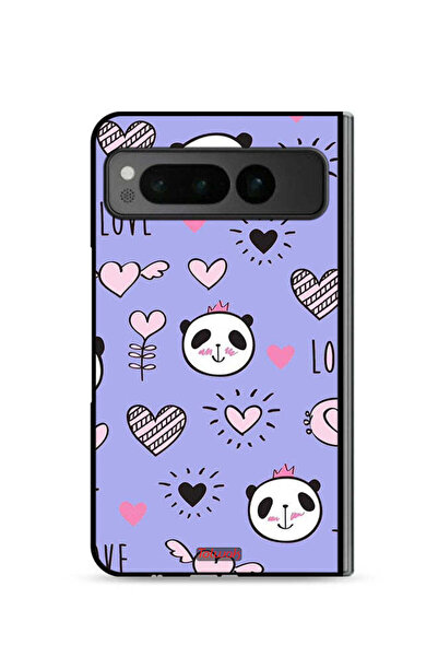 Tolwak غطاء حماية لهاتف جوجل بيكسل فولد 5G برسومات الحب والباندا