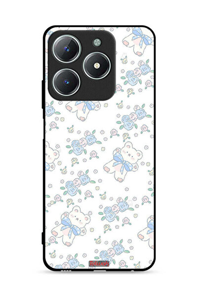 Tolwak غطاء حماية لهاتف Realme C63 4G عليه صورة دب تيدي لطيف وزهور