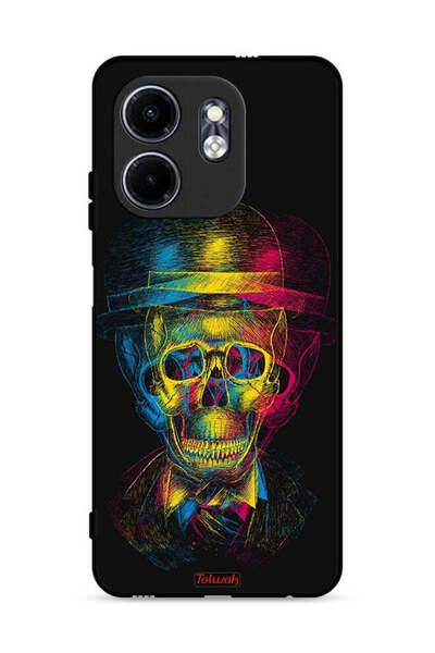 Tolwak غطاء حماية لهاتف Infinix Smart 9 4G بتصميم جمجمة وقبعة ملونة وفن خيالي