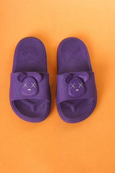 Craftique Lilac Girl's Slippers Non-Slip Sole Animal Figured Nursery Pool Daily Summer Shoes