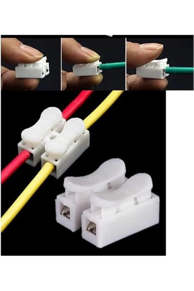 Genel Markalar Mandallı Vidasız Klemens Basmalı Tip 2 Li 2 Pin 50'Li Paket