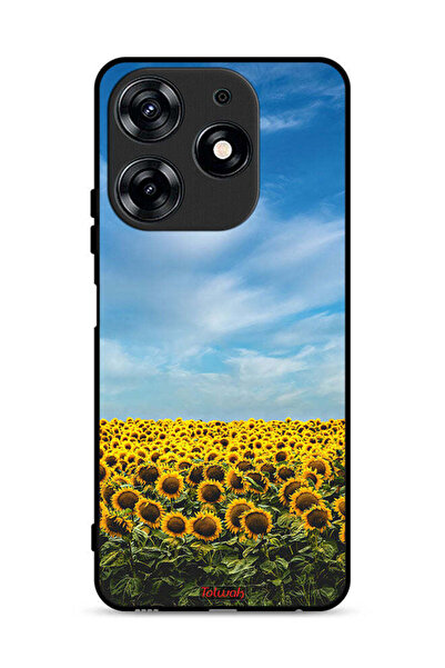 Tolwak غطاء حماية لهاتف تكنو سبارك 10 برو 4G بطبعة عباد الشمس تحت السماء