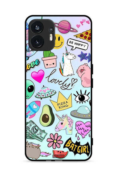 Tolwak Nothing Phone (2) 5G Protective Case Cover Lovely Stickers