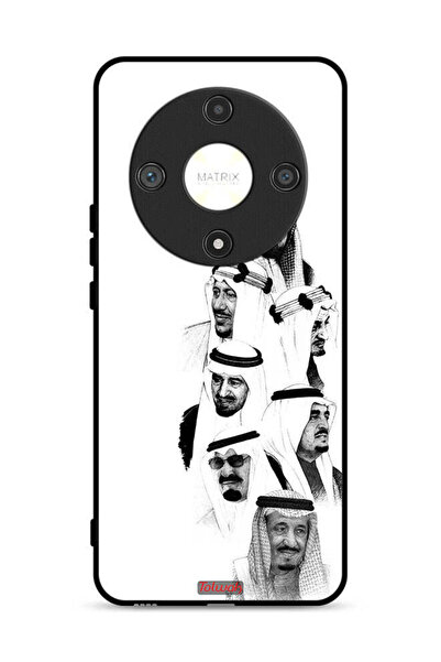 Tolwak غطاء حماية لهاتف Honor X9b 5G - فن ملوك السعودية - أبيض وأسود