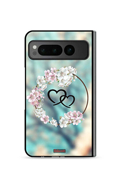 Tolwak غطاء حماية لهاتف Google Pixel Fold 5G بتصميم قلوب ورسومات دائرية