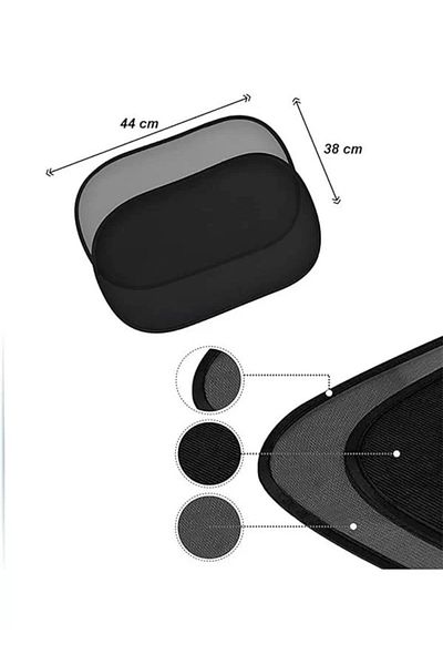 Mu Art Ahşap Car Rear Side Window Sunshade Auto Curtain Set with Suction Cup Vehicle Curtain (2 Pieces)