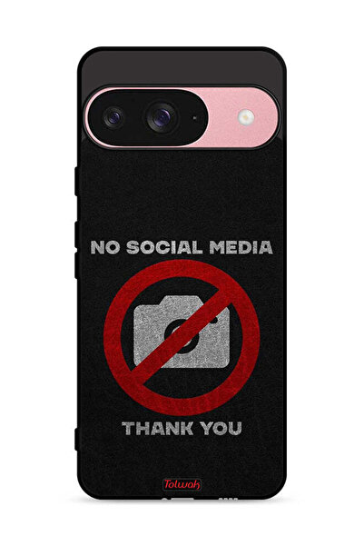 Tolwak غطاء حماية لجهاز Google Pixel 9 - لا توجد وسائل تواصل اجتماعي، شكرًا لك