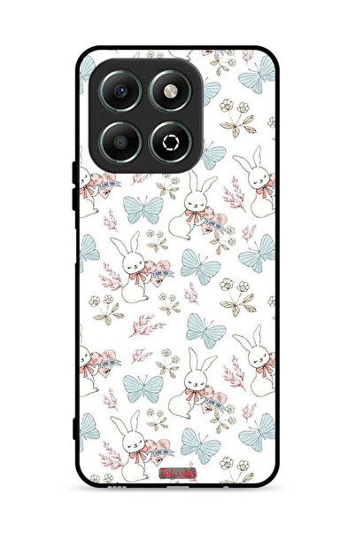 Tolwak غطاء حماية لهاتف Honor X6b 4G بطبعة أرنب وفراشات