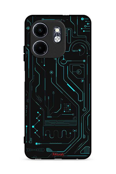 Tolwak غطاء حماية لهاتف Infinix Hot 50i 4G، دوائر فنية رقمية، تصميم بسيط، شاشات متعددة