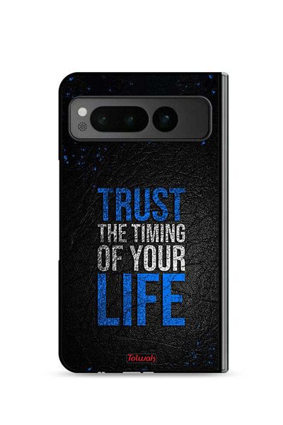 Tolwak Google Pixel Fold 5G Protective Case Cover Trust The Timing Of Your Life