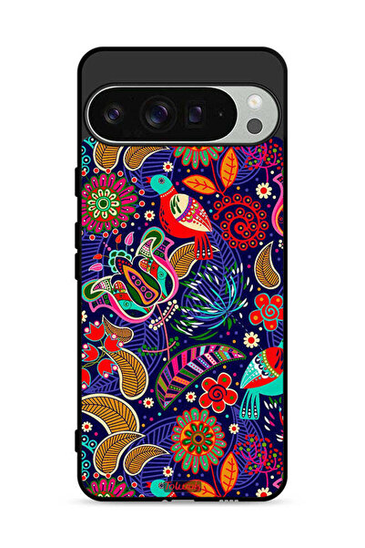 Tolwak غطاء حماية لهاتف Google Pixel 9 Pro بنقشة طيور وزهور