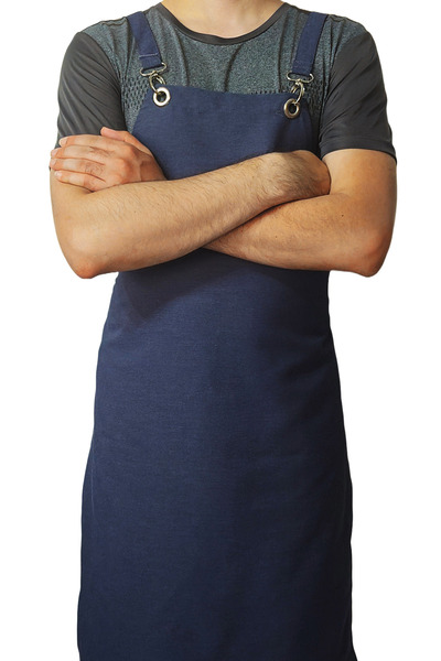 Ant Rotagrup Üniforma ve İş Elbiseleri Cross Tie Pocketless Jeans Color "Cross - Back" Kitchen Restaurant Chef Apron