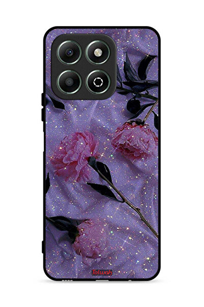 Tolwak غطاء حماية لهاتف Honor X6b 4G بنقشة ورود لامعة